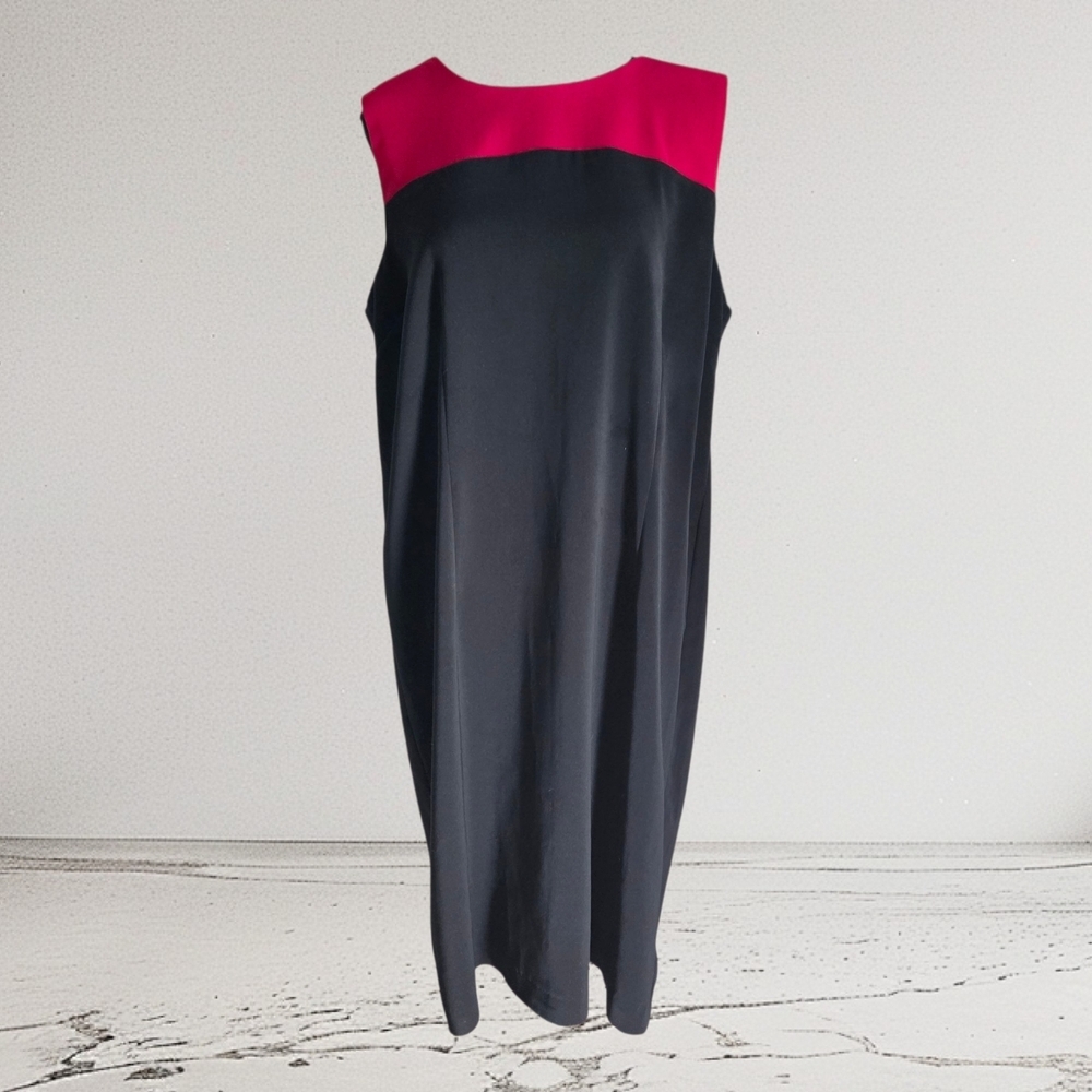 ⭐️Lindor Black and Red Sleeveless Sheath Midi Dress Size 16